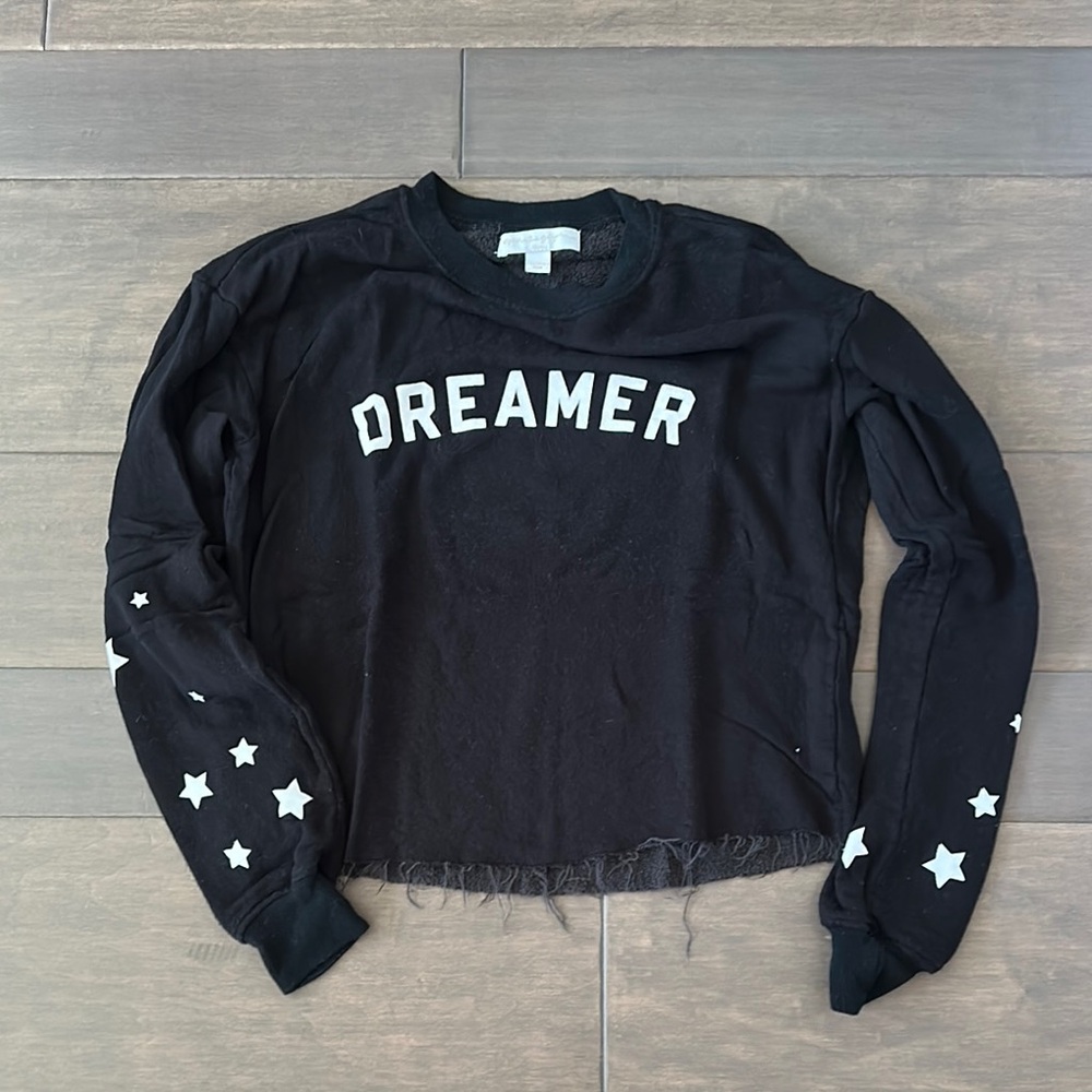 Black 'Dreamer' Star Sleeve Sweatshirt